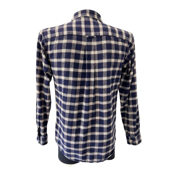 RED HEAD ~ Mens Blue & White Plaid Flannel Button-Up Shirt ~ S ~ 100% Cotton - Picture 3 of 10